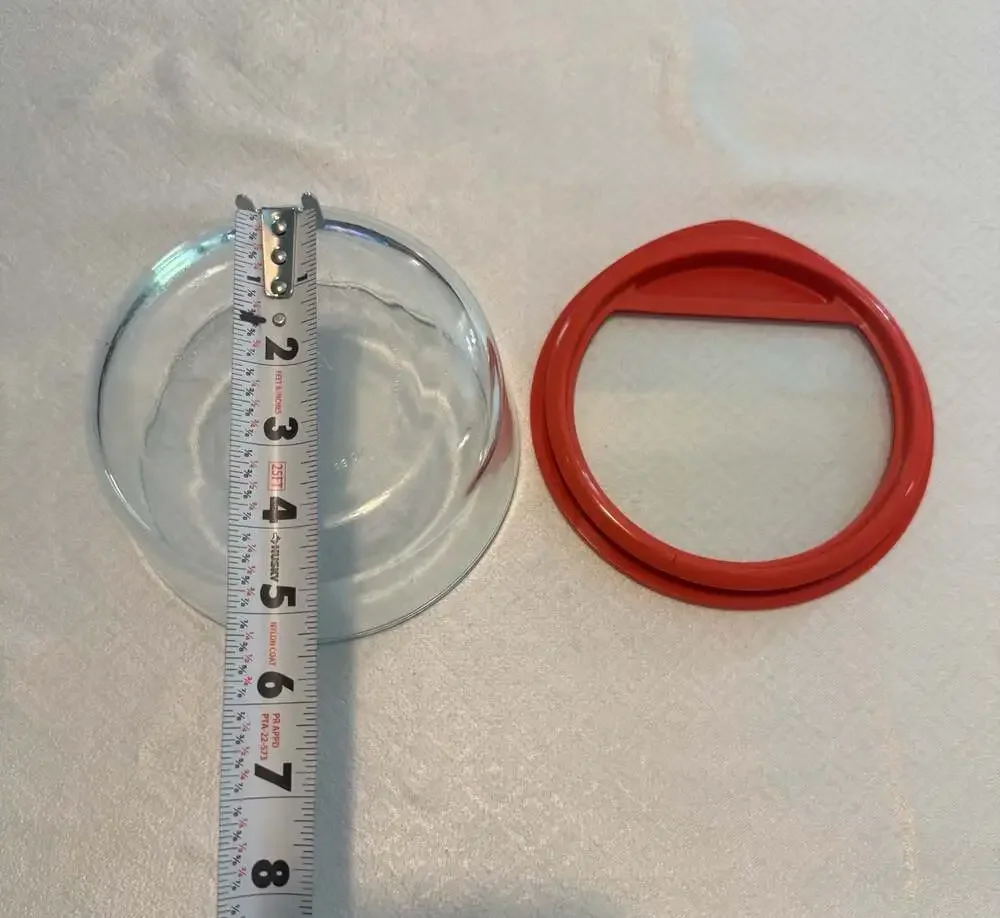 Pyrex Clear Glass Storage Bowl with Red Silicone Lid
